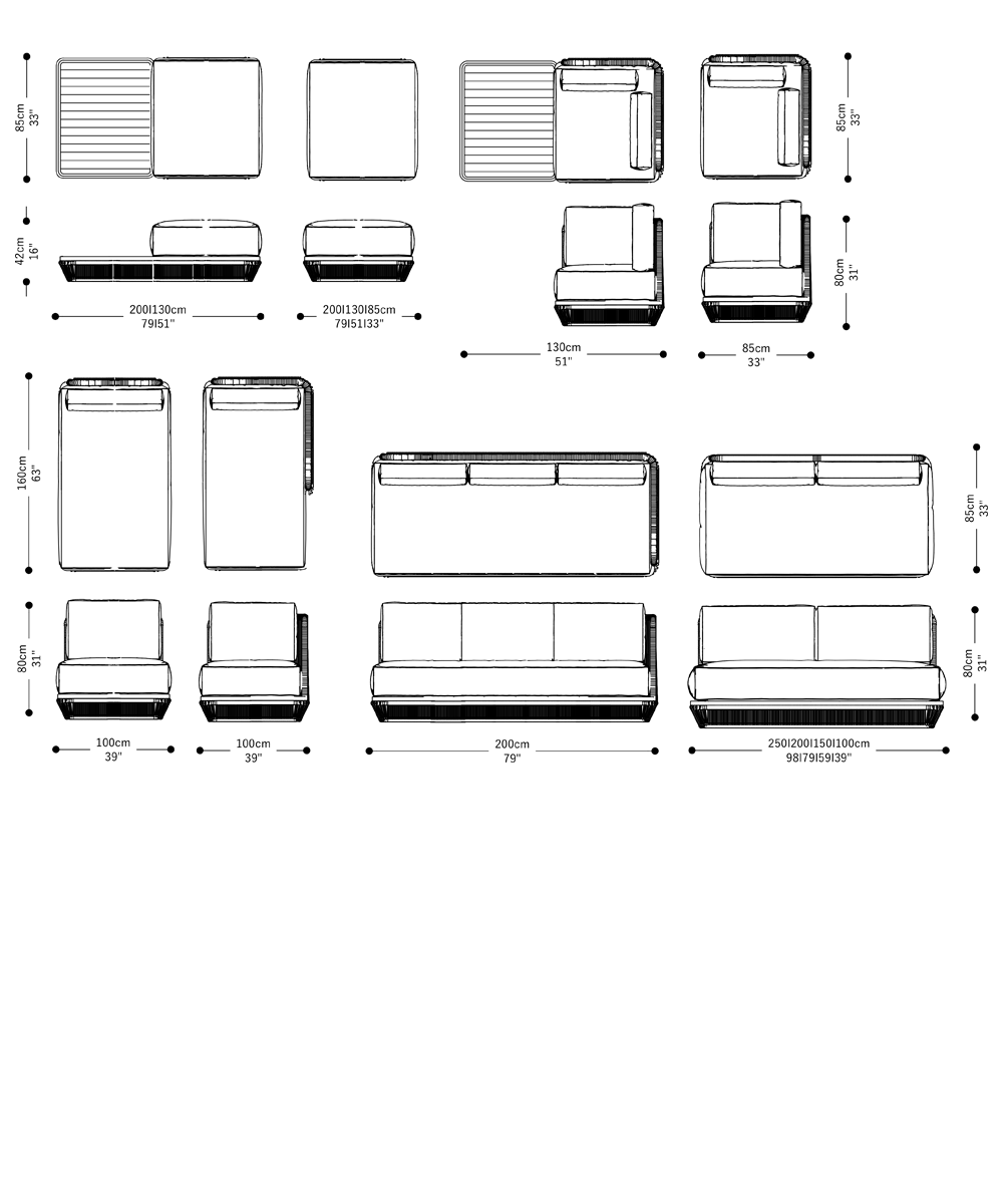 Image of the complete dimensions of the product
